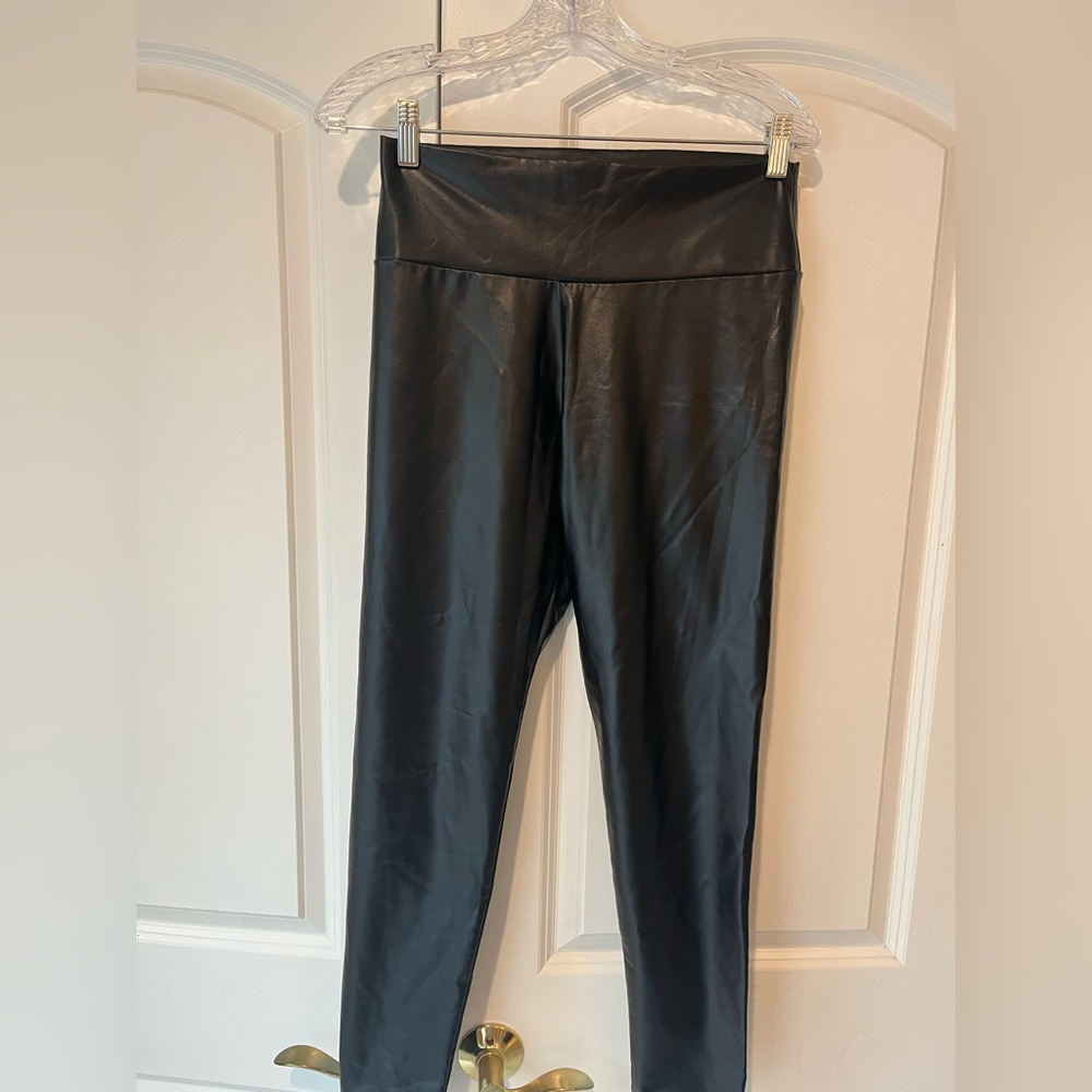 Faux leather black pants. Leggings. Size 28 women size Medium
